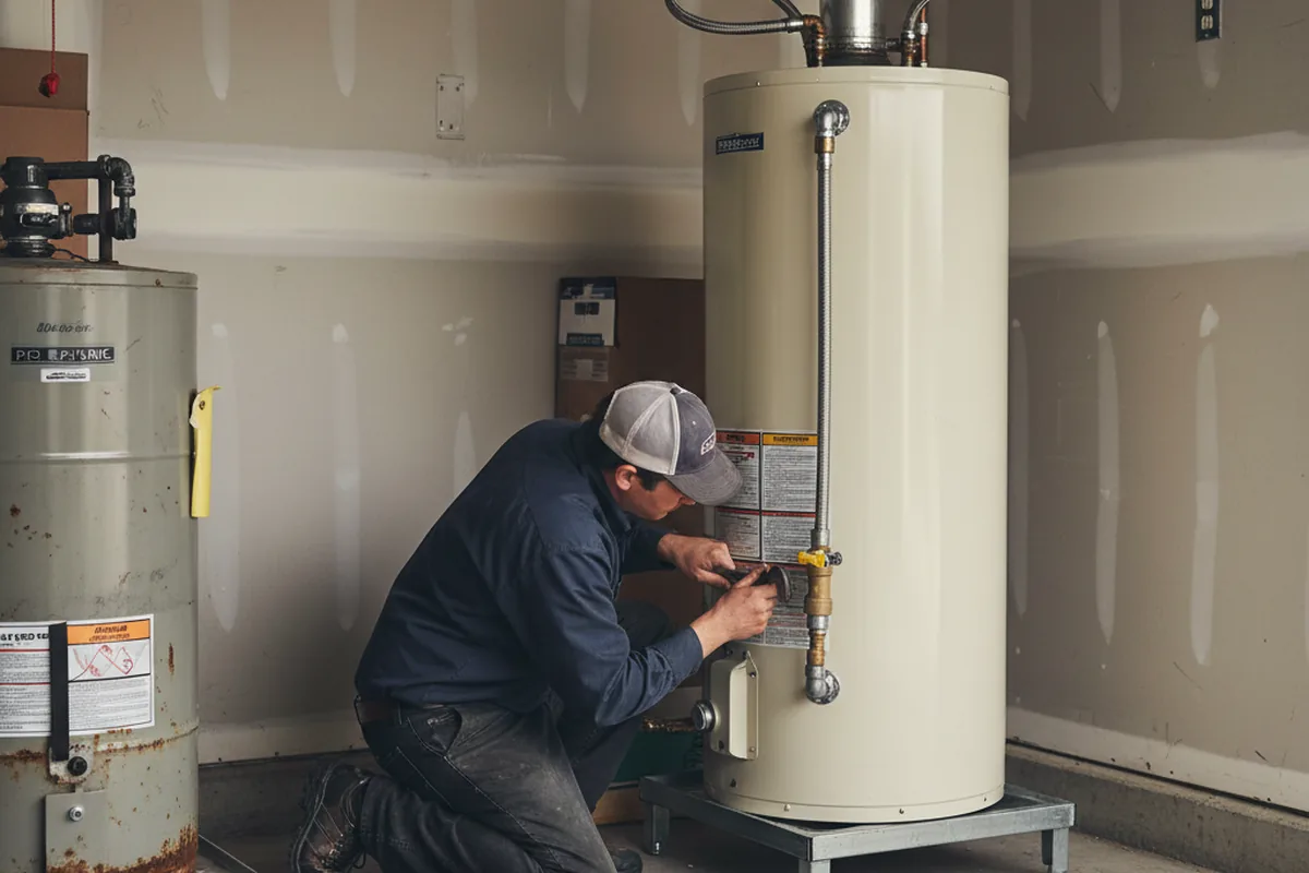 Water heater and shutoff valve replacement in Kingsbury
